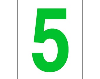 Bin Sticker - Green Number on White Background