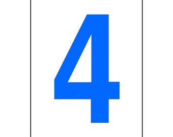 Bin Sticker - Blue Number on White Background