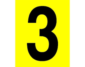 Bin Sticker - Black Number on Yellow Background