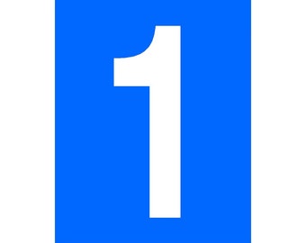 Bin Sticker - White Number on Blue Background