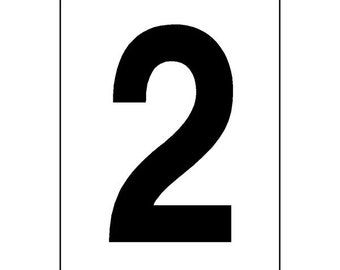 Bin Sticker - Black Number on White Background