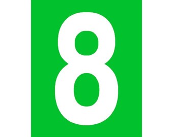 Bin Sticker - White Number on Green Background