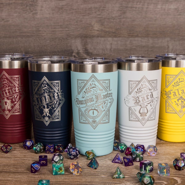 Role Playing Game Character Tumbler, Geeky Gift, Nerd Gift, Gaming Gift Travel Mug, Geeky Dungeon Gamer Mug, Geek Gear, Geeky Coffee Tumbler