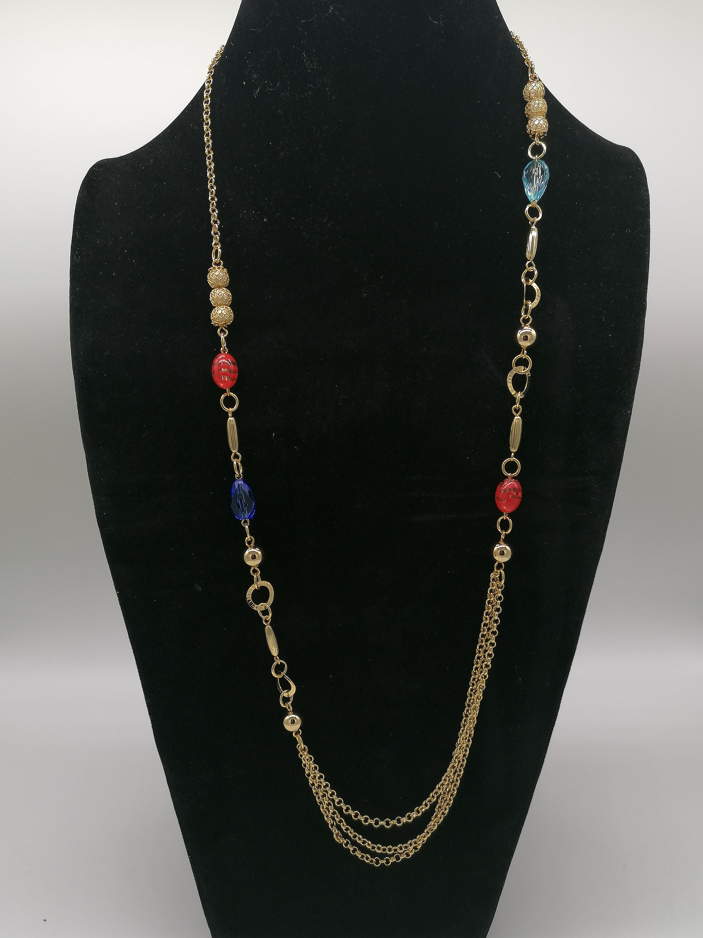 Gold Costume Fashion Extra Long Chain Fashion Necklace Etsy UK