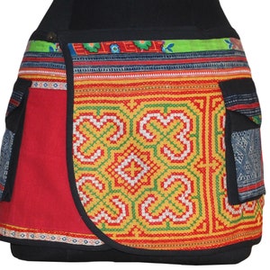 Gugi Women Button Skirt With Pocket, Short Women Skirt, Ethnic Hand Embroidery Skirt, Unix Short Skirt, Waist Size 32 inches