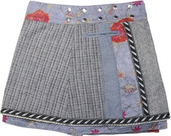 Gugi Wrap Skirt, Women's Skirt, Woolen & Cotton Skirt, Winter Skirt