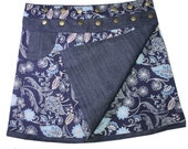 Gugi Reversible Classic Denim Wrap Skirt With Pocket