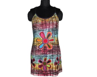 Short Printed dress for women, Summer Dress, Multi Coloured Dress