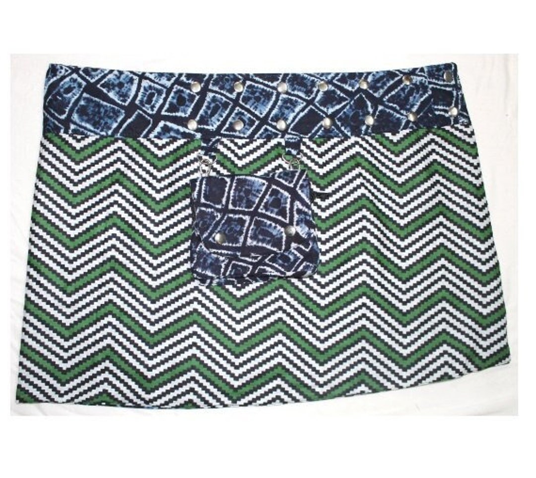 Gugi Reversible Printed Cotton Fabrics Wrap Skirt With Pouch Etsy