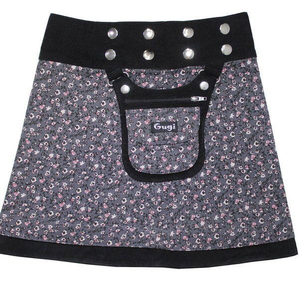 Gugi Reversible Wrap Skirt, Girl's Floral Skirt, Teen Skirt, Winter Skirt, Universal Size Skirt,  Waist Size -22'' to 36''
