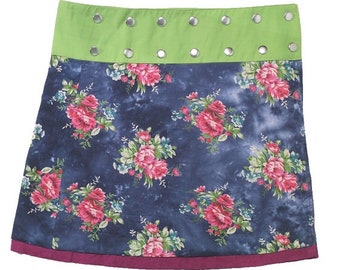 Gugi Reversible Classic Wrap, Snap, Mini, Women Skirt, Summer Skirt, Wrap Skirt Adjustable Size