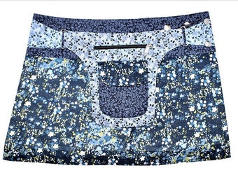 Gugi Women Wrap Skirt With Pocket, Cotton Skirt