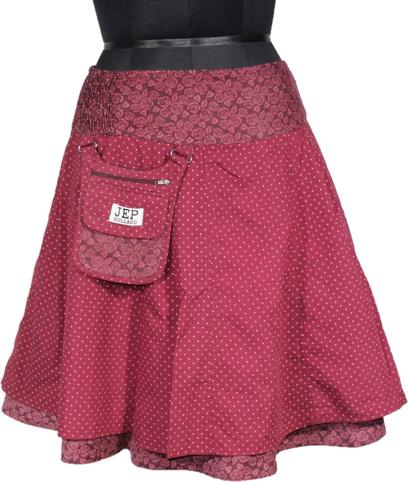 Gugi Elastic Reversible Skirt, Adjustable Mini Skirt Universal Size, Pouch Skirt, Women Skirt, Corduroy Skirt, Knee Skirt image 2