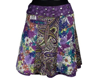Gugi Reversible Summer Skirt, Wrap Skirt, Adjustable Mini Skirt Universal Size, Pocket Skirt, Waist Size-112cm To 156cm, Women Big Plus Size