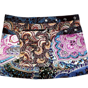 Gugi Women Wrap Skirt With Pocket, Cotton Skirt, Women Mini Skirt