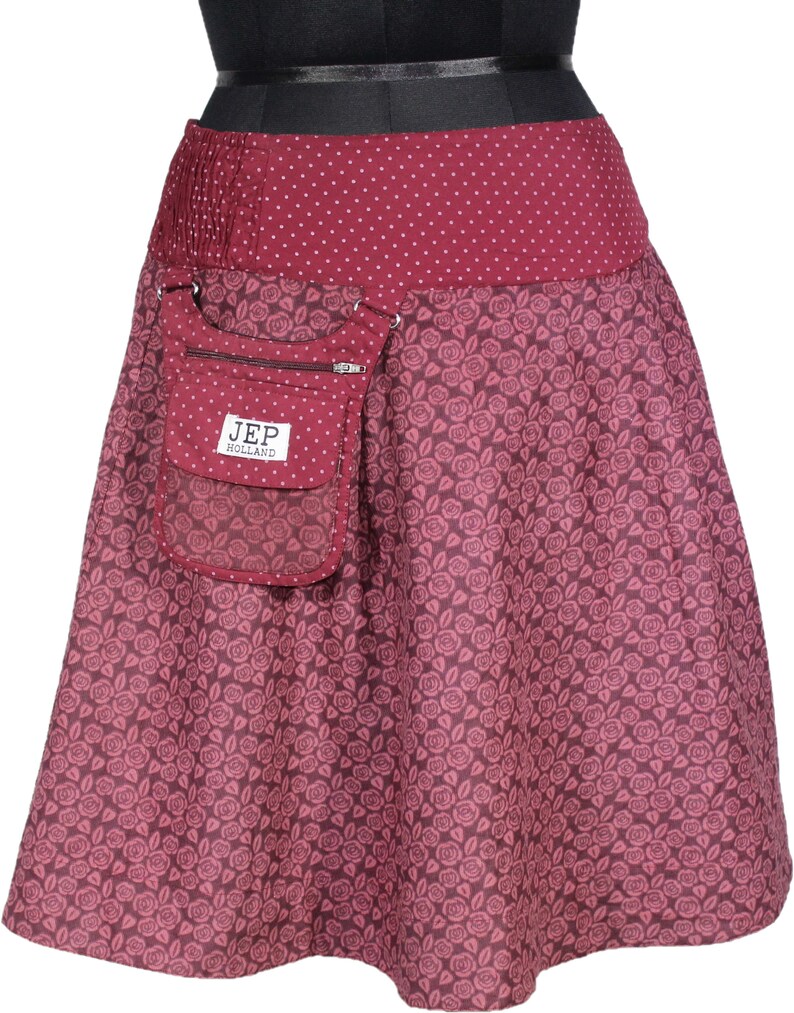 Gugi Elastic Reversible Skirt, Adjustable Mini Skirt Universal Size, Pouch Skirt, Women Skirt, Corduroy Skirt, Knee Skirt image 3
