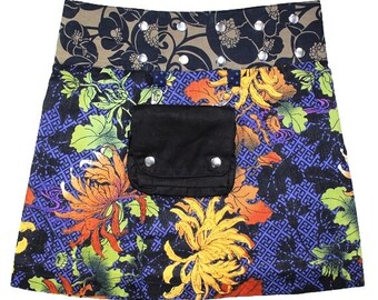 Gugi Summer Skirt, Wrap Skirt, Adjustable Mini Skirt Universal Size, Pocket Skirt, Short Women Skirt