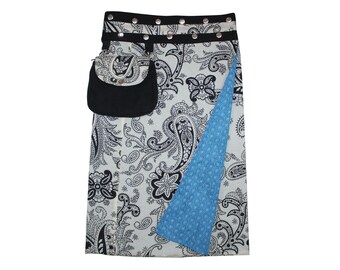 Gugi Skirt, Wrap Skirt, Mini Skirt, Summer Skirt, Ladies Skirt, Adjustable Skirt, Cotton Skirt, Short Skirt, Reversible Skirt, Knee Skirt