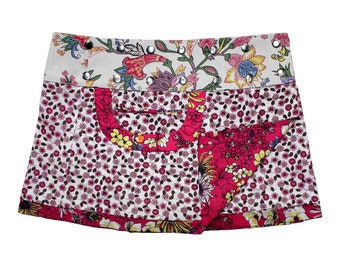 Gugi Reversible Wrap Skirt With Internal Pockets, Women Mini Skirt