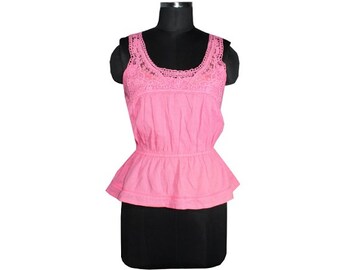 pink top , lace top, Summer Top, Women Top