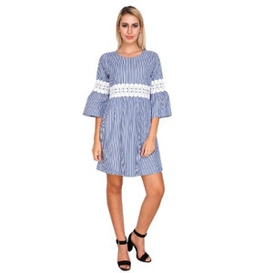 Women Cotton Dress, Lace Dress, Boat Neck, Summer Dress, Casual Dress, Wedding Dress