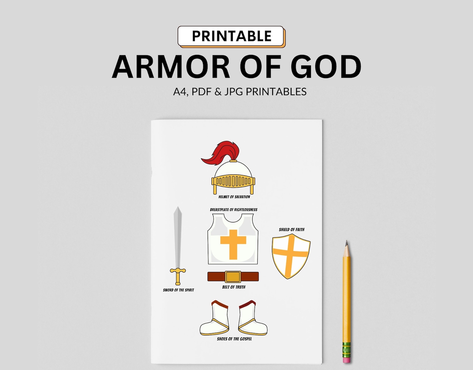 Armor of God, Printable, Children's Activity, Bible Lessons, Sunday ...