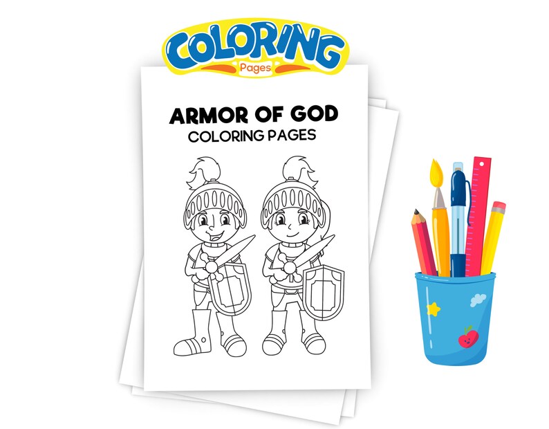 Armor of God, Coloring Pages, Children's Activity, Bible Lessons