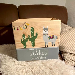 Holzbox Spielzeugkiste mit Name Alpaka Holzbox fürs Kinderzimmer Babygeschenk Taufe Geburt Geburtstag Weihnachten personalisiert