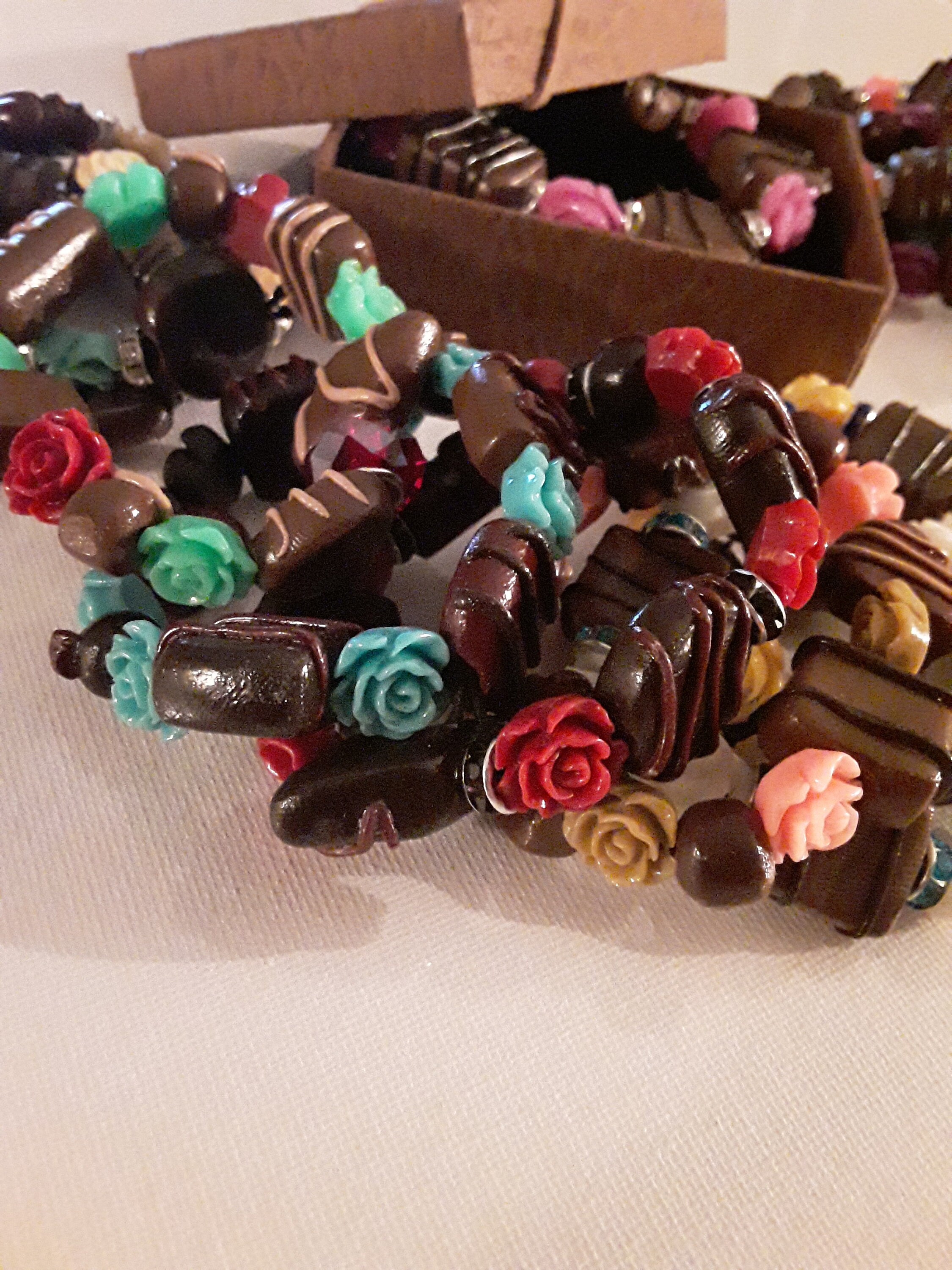 Chocolate bracelets Handmade candy stretchy bracelets Etsy