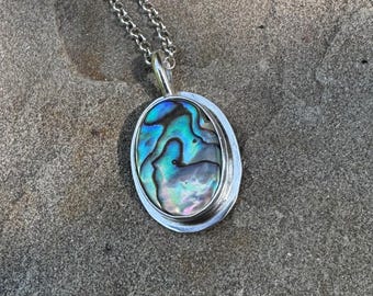 Sterling-silver Abalone shell pendant