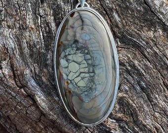 Colgante de plata de ley de jaspe imperial natural