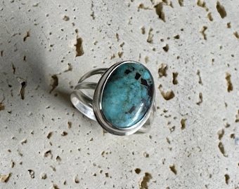 Tibetan Turquoise Sterling-Silver Ring