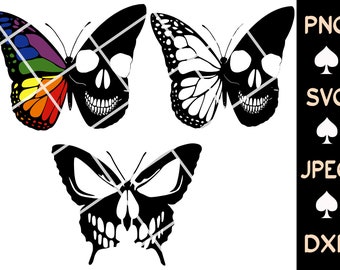 Free Free 220 Stencil Butterfly Skull Svg SVG PNG EPS DXF File