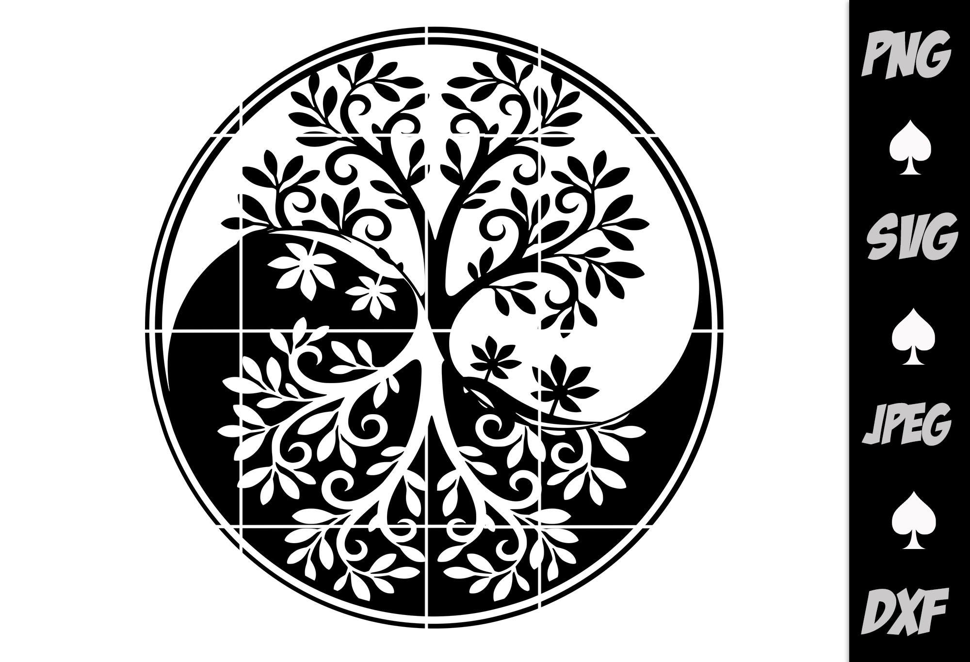 Yin and Yang Tree of Life SVG Tree of Life SVG Yin and Etsy UK