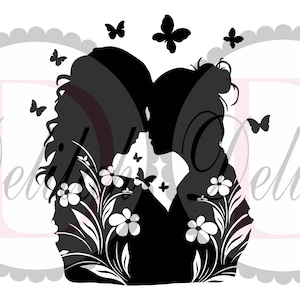 Mutter Tochter SVG • Mama SVG • Mutter Tochter Silhouette SVG • Muttertag • Mom Life • Svg Datei • Png Datei • Dxf Datei • Jpeg Datei