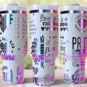 Pride Month Engraved Full Wrap Design for 40oz Tumbler, Digital Download, SVG For Laser Rotary, LGBTQ 40oz Tumbler Laser Wrap