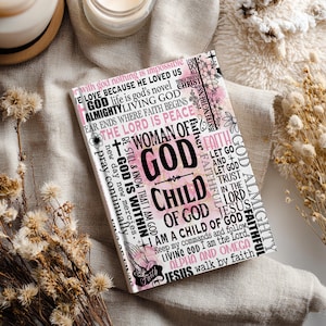 Faith Bible Verses Woman Of God Journal Covers PNG Design Sublimation - Printable Planner Cover Notebook Cover - Digital Instant Download
