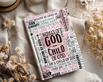 Faith Bible Verses Woman Of God Journal Covers PNG Design Sublimation - Printable Planner Cover Notebook Cover - Digital Instant Download