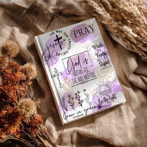 God Is Within Journal Covers PNG Design, Printable Planner Cover, Spiral Notebook Cover, Religious Bible Journal Cover Design, Download image 4