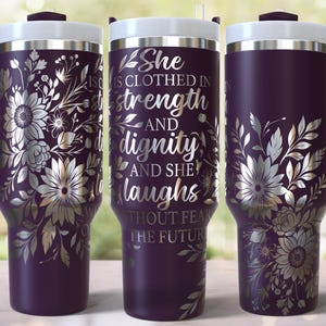 Bible Verse Christian Laser Engraved Full Wrap Design for 40oz Tumbler, Digital Download, SVG For Laser Rotary, 40oz Tumbler Laser Wrap