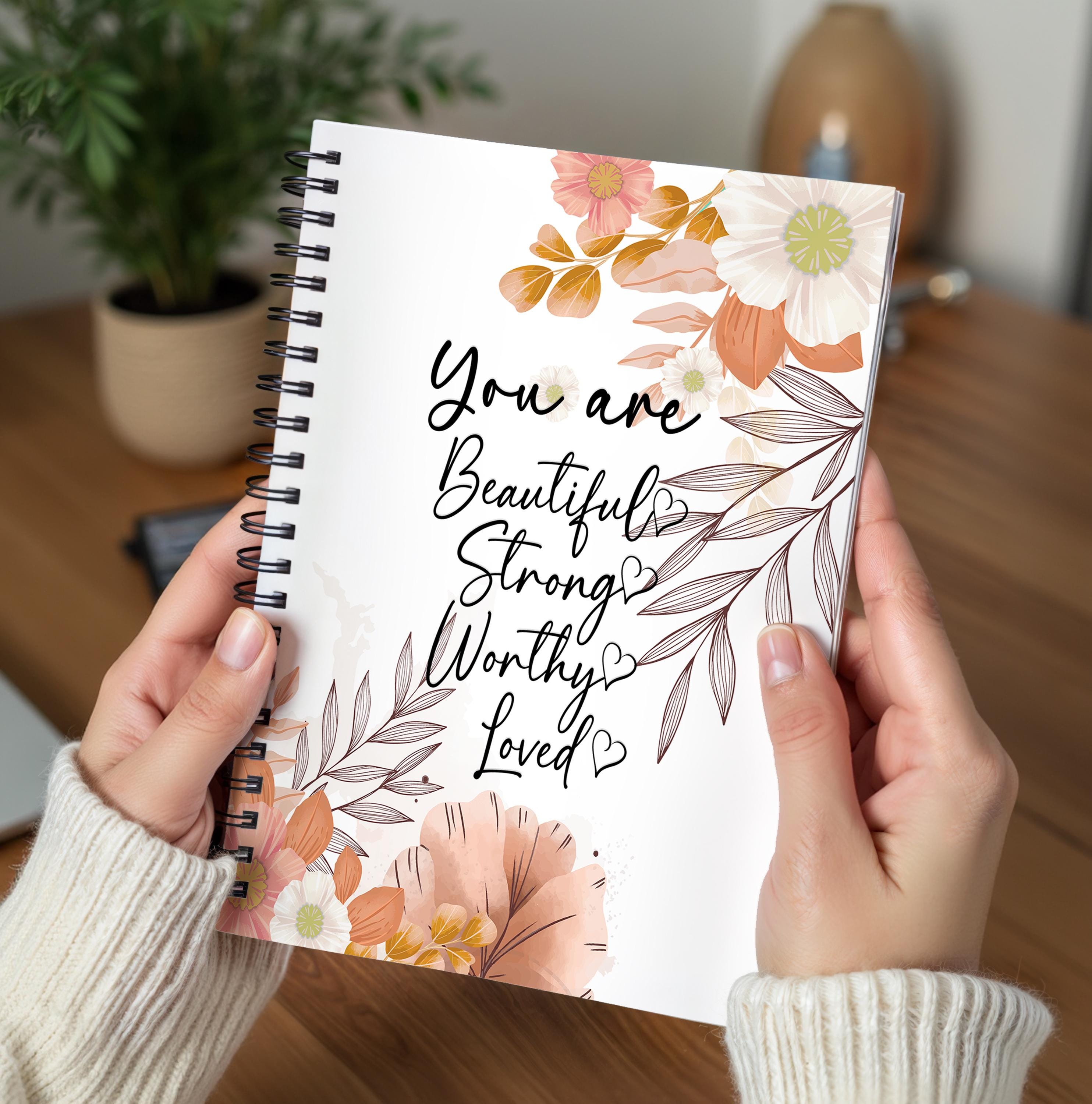 You Are Beautiful Journal Cover PNG Sublimation Design, Printable Journal Planner Cover, Spiral ...