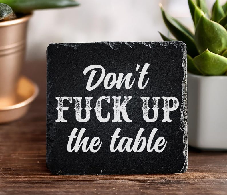 Slate Coaster Rude 9 Funny Sarcastic Laser Engraved Slate Coaster Files PNG & SVG (digital ...