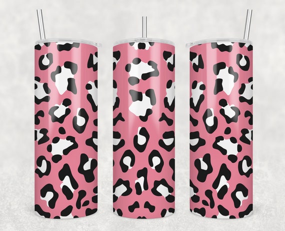 20 Oz Skinny Tumbler Sublimation Design Pink Cheetah Print | Etsy