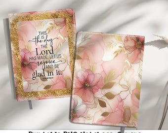 Bibel Vers Journal Abdeckung PNG Sublimationsdesign, druckbare Journal Planerabdeckung, Spiralblockabdeckung, täglicher Planer christliches Design