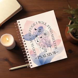 PSALM 91 Bible Verse Journal Covers PNG Design Sublimation - Printable Planner Cover Spiral Notebook Cover - Bible Cover - Instant Download