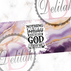 Jesus Faith Quote 16oz Libbey Tumbler Wrap Archivo PNG • Sublimación de vaso de cristal de 16oz de mármol de ágata de oro púrpura • ARCHIVO digital imagen 2