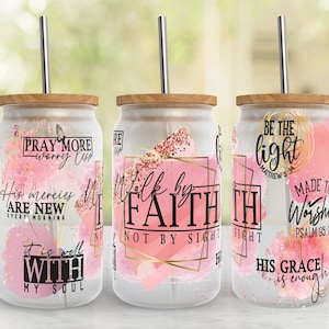 FAITH Affirmation 16oz Libbey Can Tumbler Wrap PNG File • Jesus Quotes • Religious Quotes • 16OZ Libbey Glass Sublimation Wrap • Affirmation