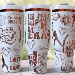 Baseball Mom Laser Engraved Full Wrap Design for 40oz Tumbler, Download, SVG For Laser Rotary, Baseball Mom Era 40oz Tumbler Laser Wrap