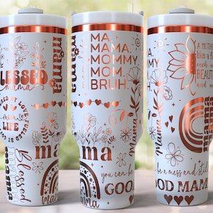 Mama Mom Laser Engraved Full Wrap Design for 40oz Tumbler, Digital Download, SVG For Laser Rotary, Mothers Day 40oz Tumbler Laser Wrap