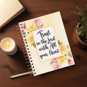 Bible Verse Religious Journal Cover, Notebook Cover, Planner Cover, Spiral Notebook, Motivational Journal Cover, PNG File, Digital Download